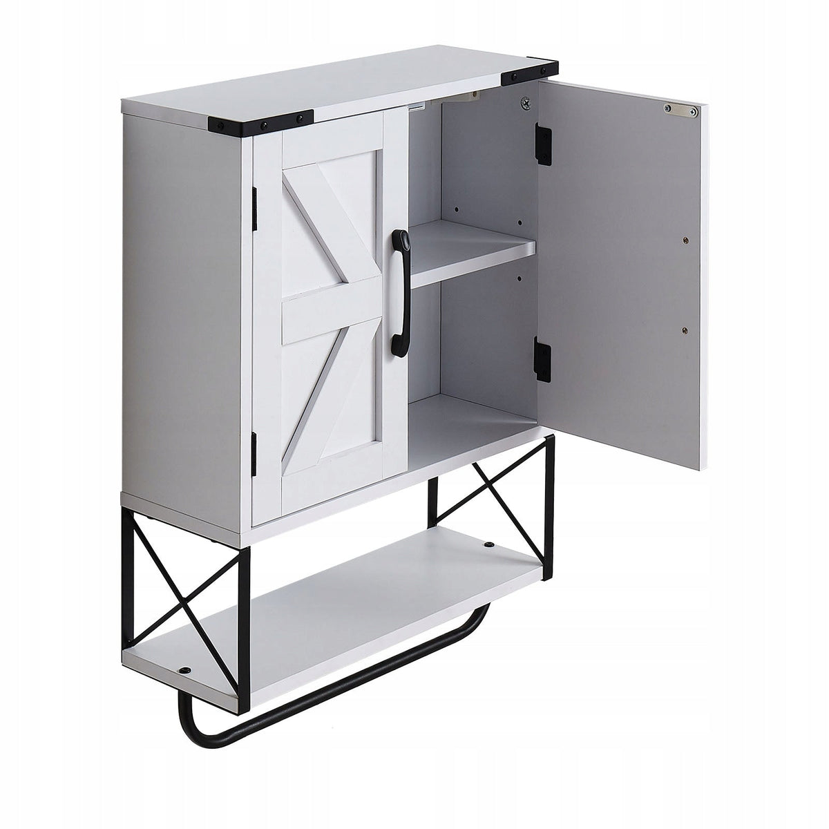 VEVOR BATHROOM WALL CABINET WITH 2 DOORS AND ADJUSTABLE SHELVES, WHITE