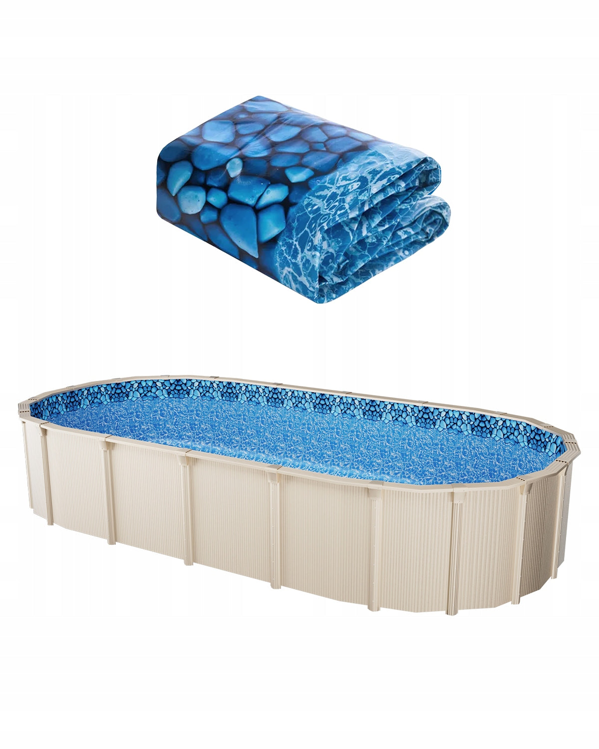 VEVOR OVAL SWIMMING POOL LINER 914X457X147 CM VINYL DURABLE STRONG