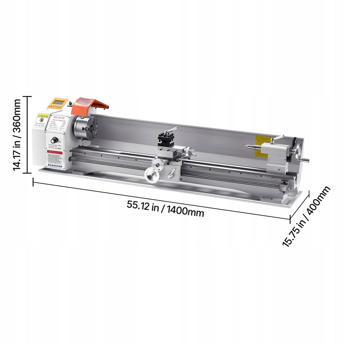 VEVOR METAL LATHE 220X1000 MM AUTOMATIC FEED 1250W BRUSHLESS