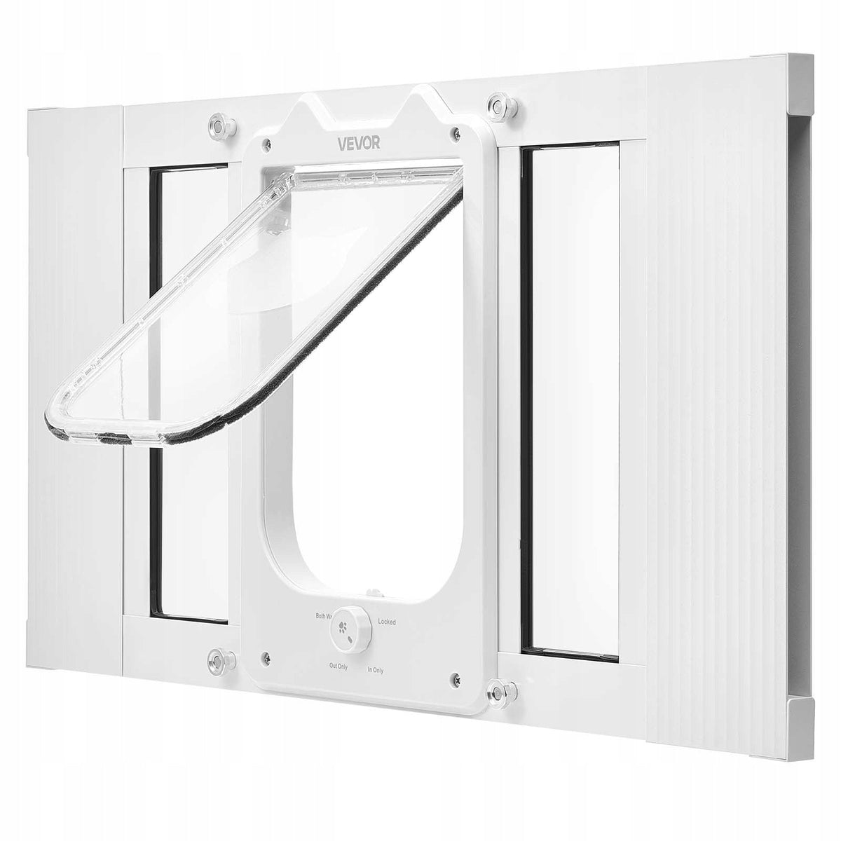 VEVOR CAT FLAP ADJUSTABLE 584-711 MM ALUMINIUM WHITE STRONG