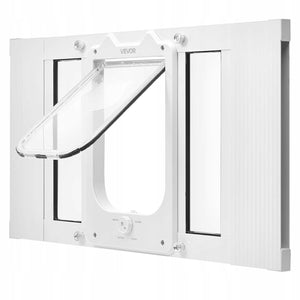 VEVOR CAT FLAP ADJUSTABLE 584-711 MM ALUMINIUM WHITE STRONG