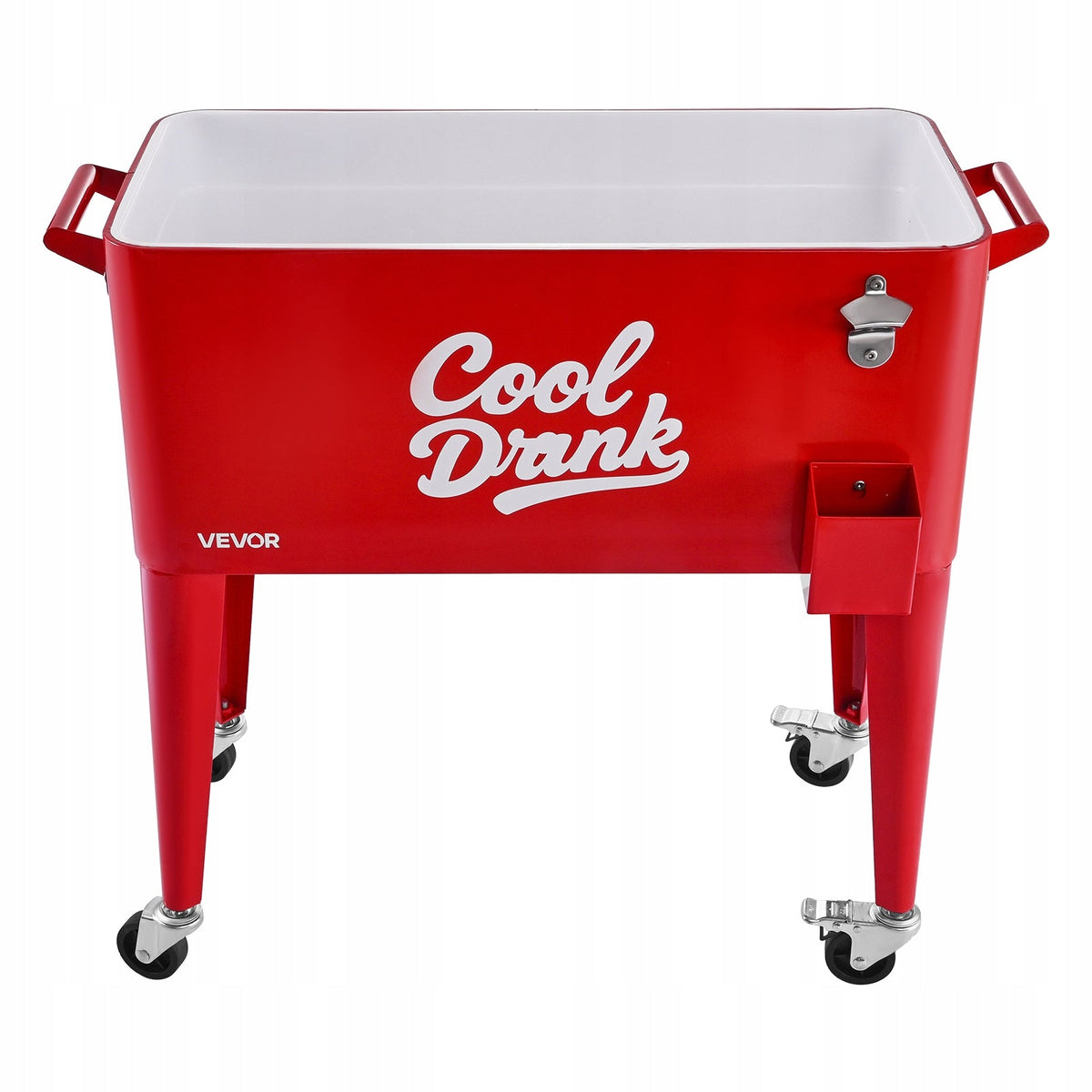 VEVOR 75.71L COOLER CART FOR 50 BOTTLES 110 CANS STRONG RED