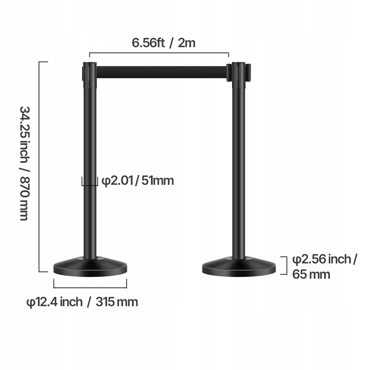VEVOR 6-PACK RETRACTABLE STANCHIONS STRONG STABLE