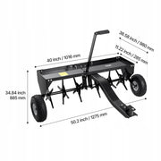 VEVOR tow-behind lawn aerator, 1275 x 980 x 885 mm