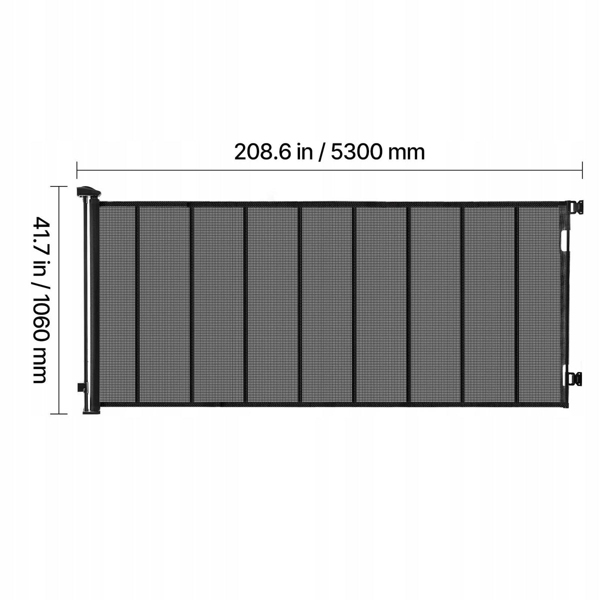 VEVOR EXPANDABLE PET AND BABY GATE 515 CM STRONG BLACK MESH