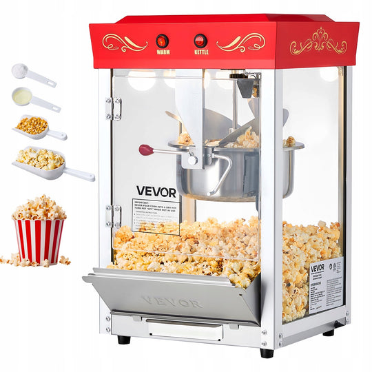 PROFESSIONAL POPCORN MACHINE VEVOR 800W STAINLESS STEEL KETTLE 48