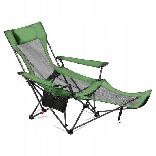 VEVOR FOLDING CAMPING CHAIR WITH 4 ADJUSTMENTS STRONG LIGHTWEIGHT GREEN