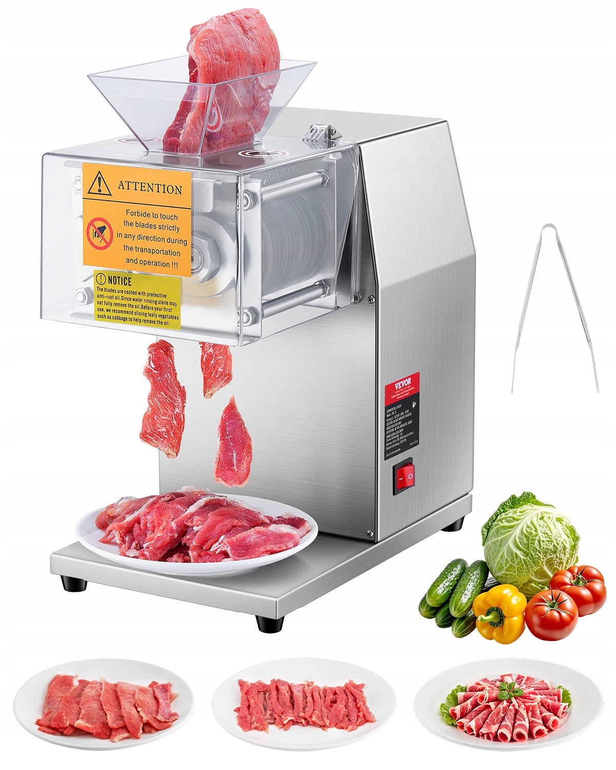 VEVOR 850W 250KG/H COMMERCIAL ELECTRIC MEAT SLICER ROBUST