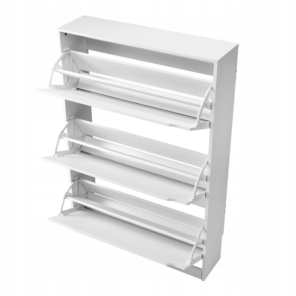 VEVOR SHOE CABINET WITH 3 DROP-DOWN DOORS WHITE SPACE-SAVING