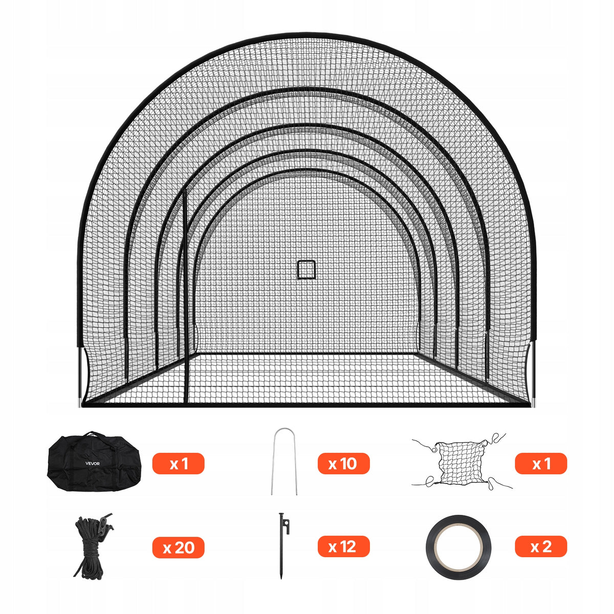 VEVOR BASEBALL BATTING CAGE NET 1220X370X305 CM PROFESSIONAL STRONG