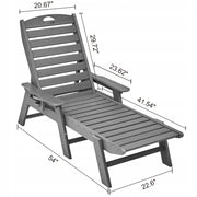 VEVOR HDPE GARDEN LOUNGER, 6-POSITION ADJUSTABLE, 181 KG CAPACITY, HEAVY-DUTY