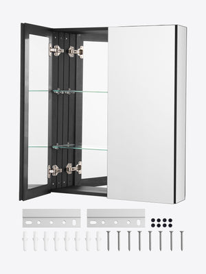 PROFESSIONAL MEDICINE CABINET WITH MIRROR VEVOR 662X135X762 MM 2 SHELVES