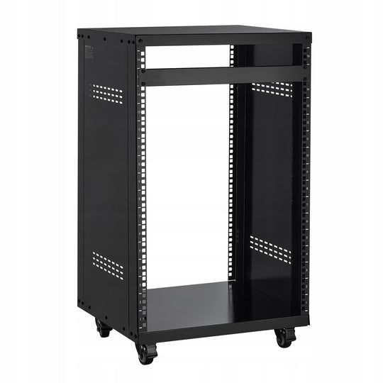 VEVOR 16U AV RACK CABINET FOR RECORDING STUDIO STRONG CARBON STEEL 90.7 KG LOCKABLE