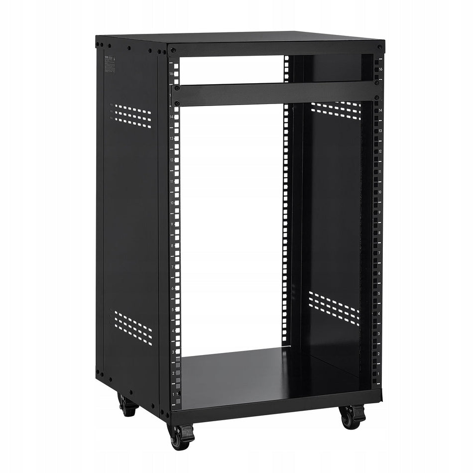 VEVOR 16U AV RACK CABINET FOR RECORDING STUDIO STRONG CARBON STEEL 90.7 KG LOCKABLE