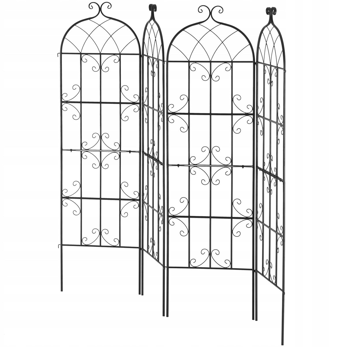 VEVOR 51x180 cm Climbing Plant Support - Set of 4 Metal Trellises