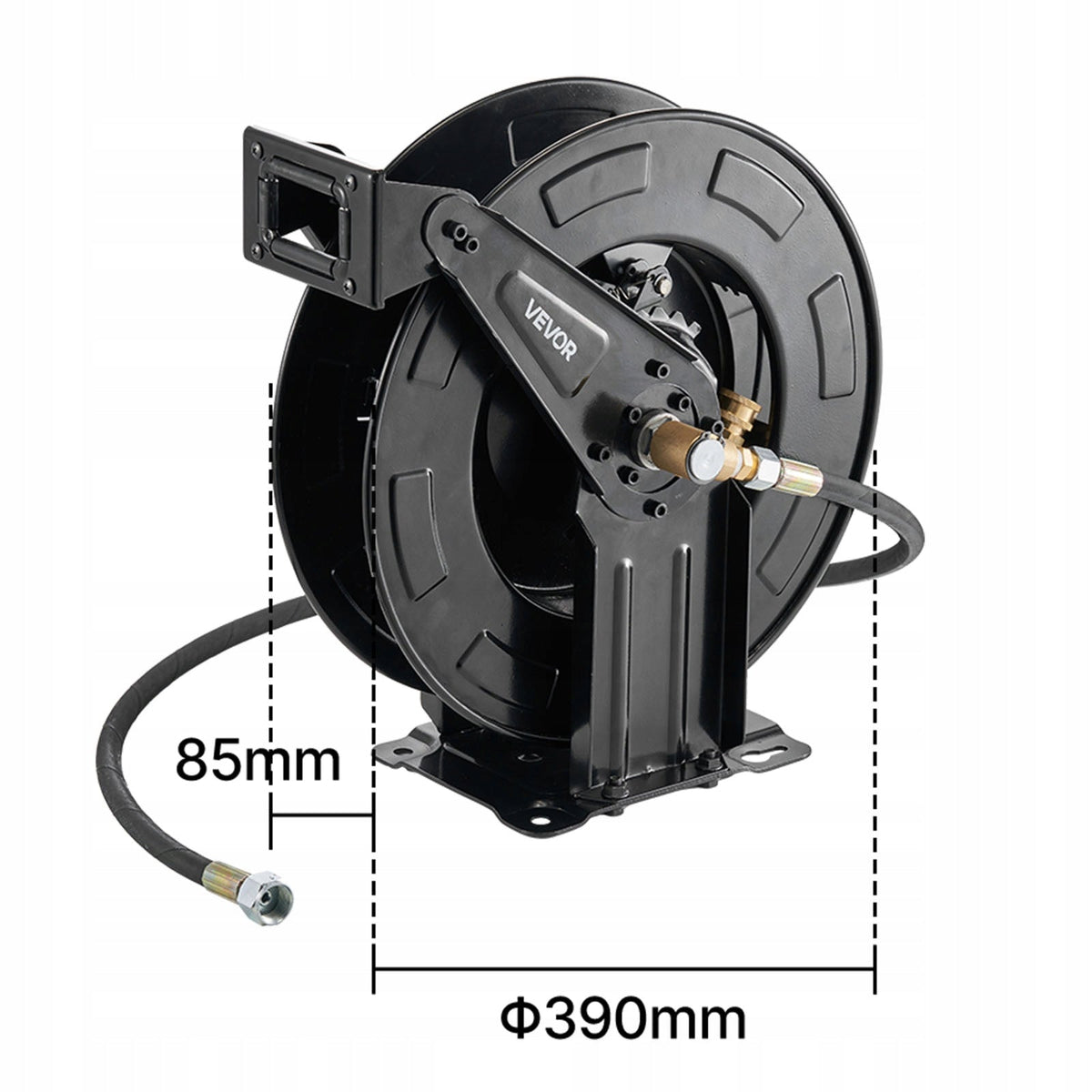 VEVOR PRESSURE WASHER HOSE REEL 15.2M X 9.5MM STEEL HEAVY DUTY