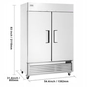 VEVOR 1100L 2-DOOR STAINLESS STEEL DIGITAL COMMERCIAL FREEZER