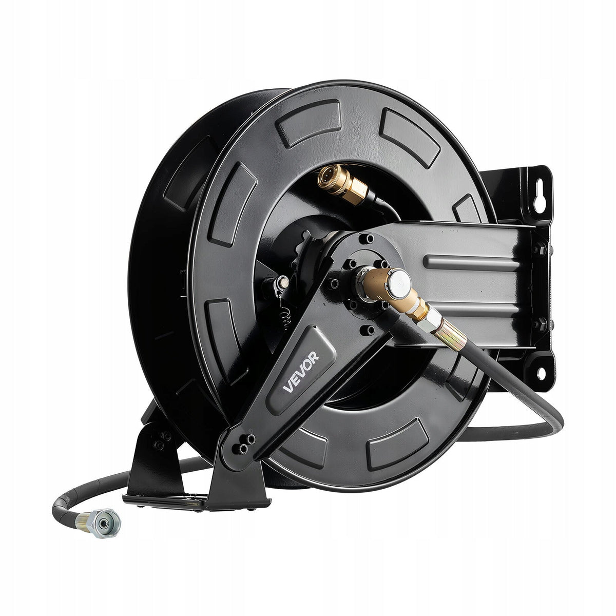 VEVOR PRESSURE WASHER HOSE REEL 15.2M X 9.5MM STEEL HEAVY DUTY