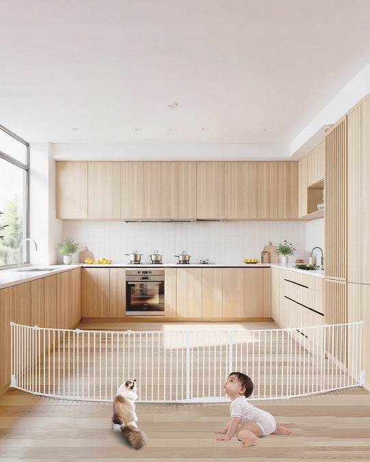 VEVOR BABY GATE 4877 MM WIDE 8 PANELS DOG SAFETY GATE
