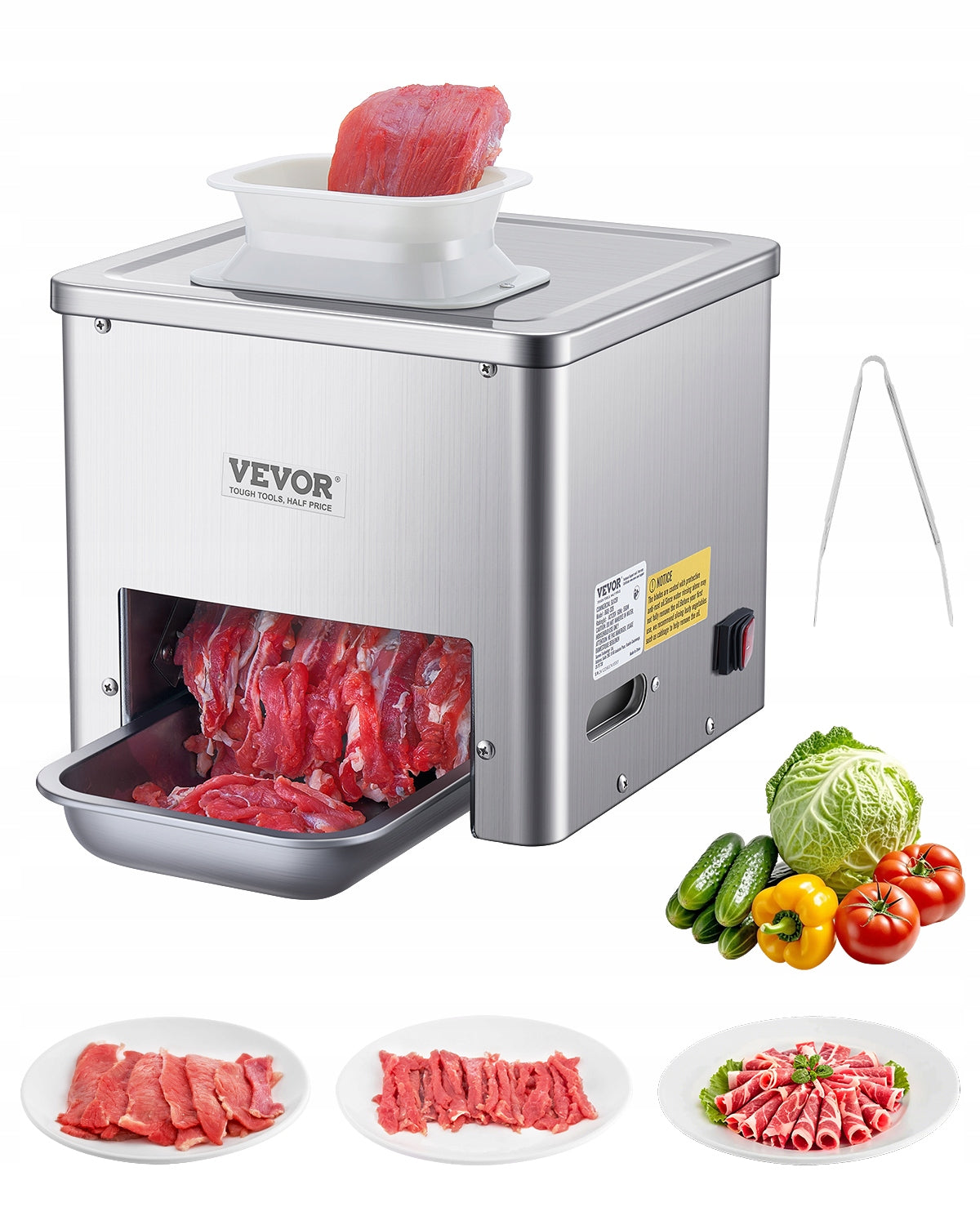 VEVOR MEAT SLICER 550W 159KG/H STAINLESS STEEL COMMERCIAL HEAVY DUTY