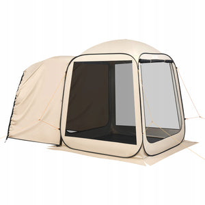 VEVOR CAMPING TENT 182X182 CM BEST FOLDING FOR 6 PEOPLE BEIGE