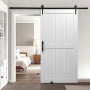 VEVOR BARN SLIDING DOOR SYSTEM 1067X2134 MM WHITE PREMIUM MDF
