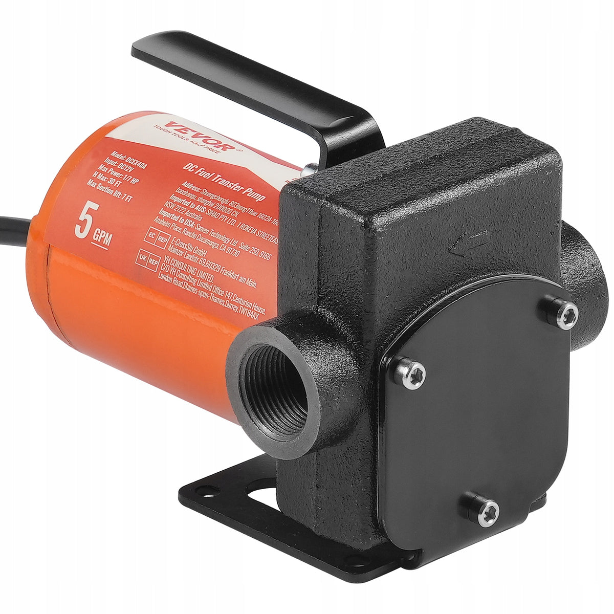VEVOR 12V DC 5 GPM 1.7 HP EXPLOSION-PROOF DIESEL TRANSFER PUMP