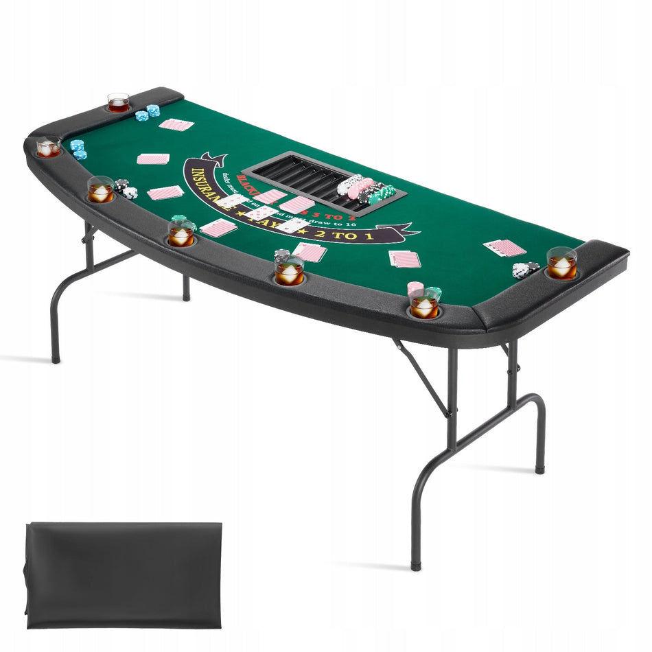 VEVOR 7 Player Foldable Poker Table 183 CM Solid and Comfortable