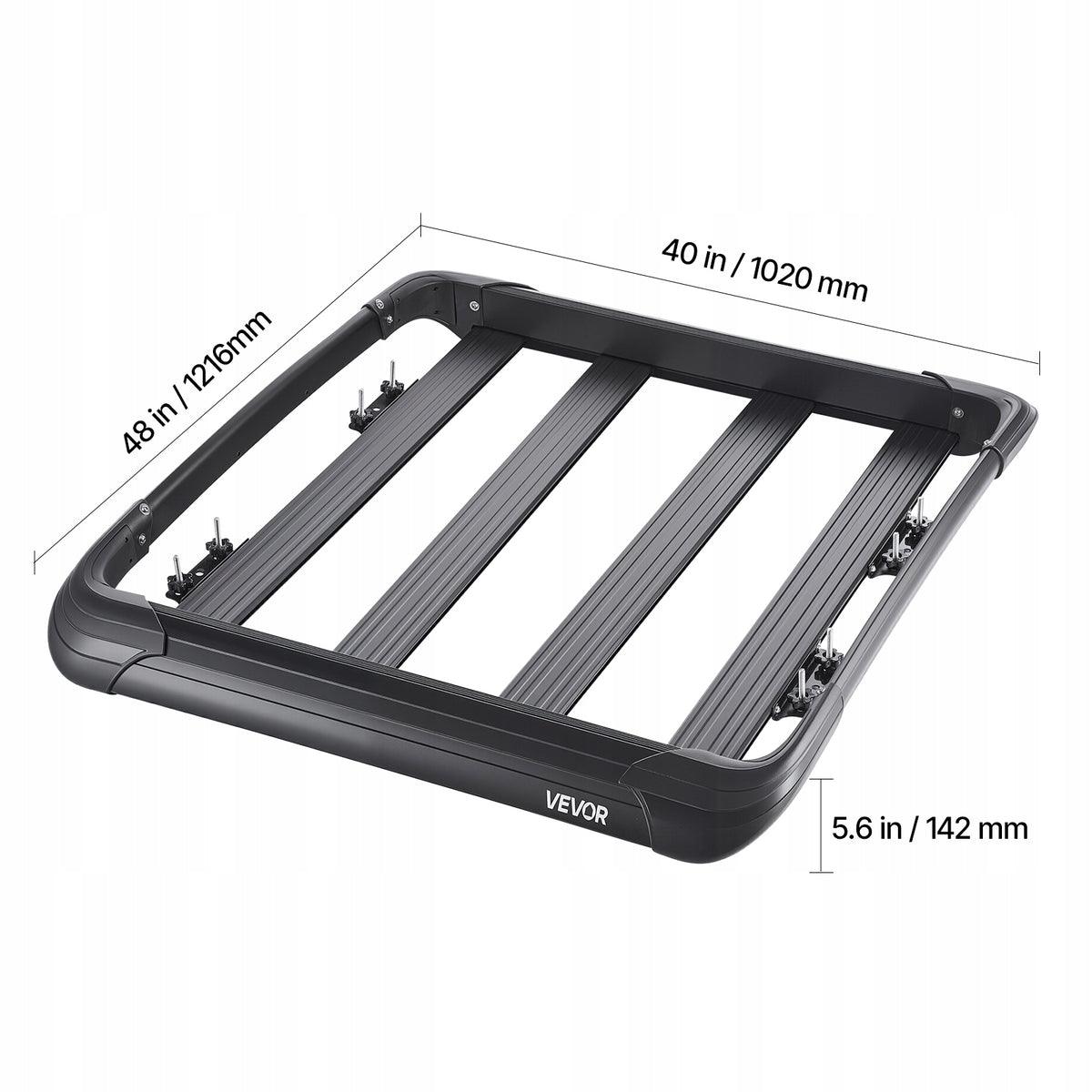 VEVOR HEAVY-DUTY CAR ROOF RACK CARGO BASKET 1216X1020X142 MM 150 KG