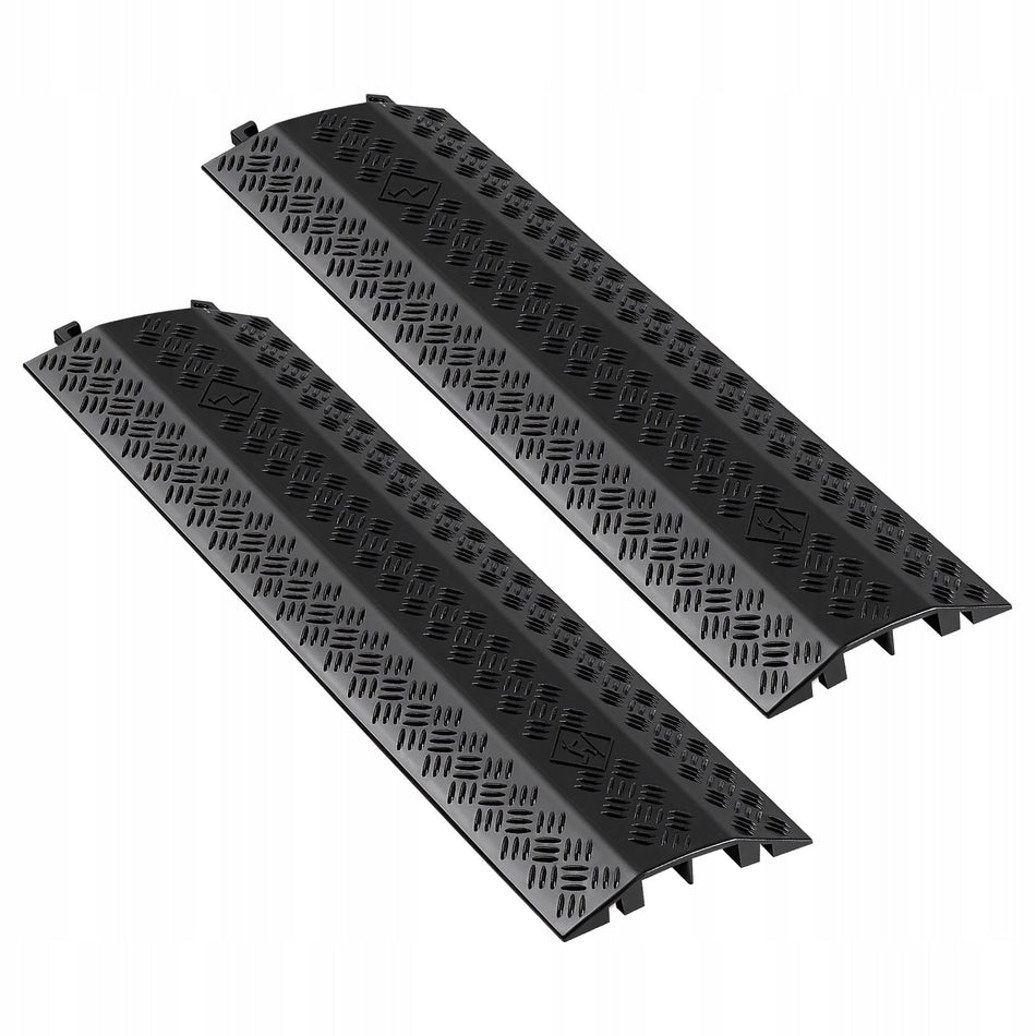 VEVOR CABLE COVER 975 MM HEAVY DUTY 7938 KG AXLE LOAD CAPACITY 2 CHANNELS BLACK