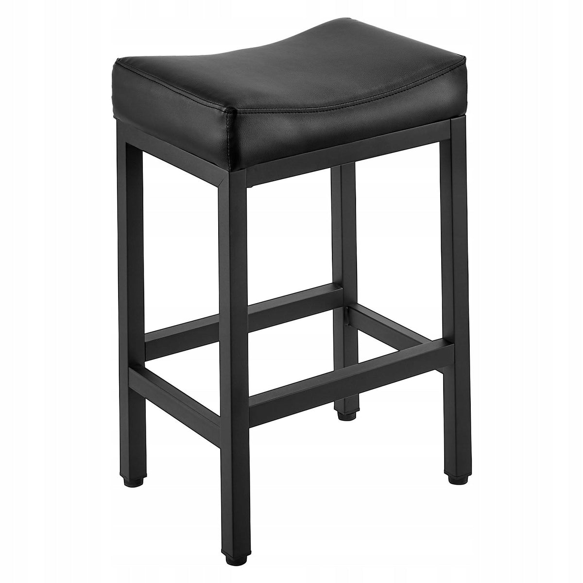 VEVOR BAR STOOLS SET OF 2 PU LEATHER BLACK STRONG SOLID