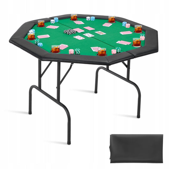VEVOR FOLDABLE POKER TABLE FOR 8 PLAYERS 126 CM STABLE SOLID