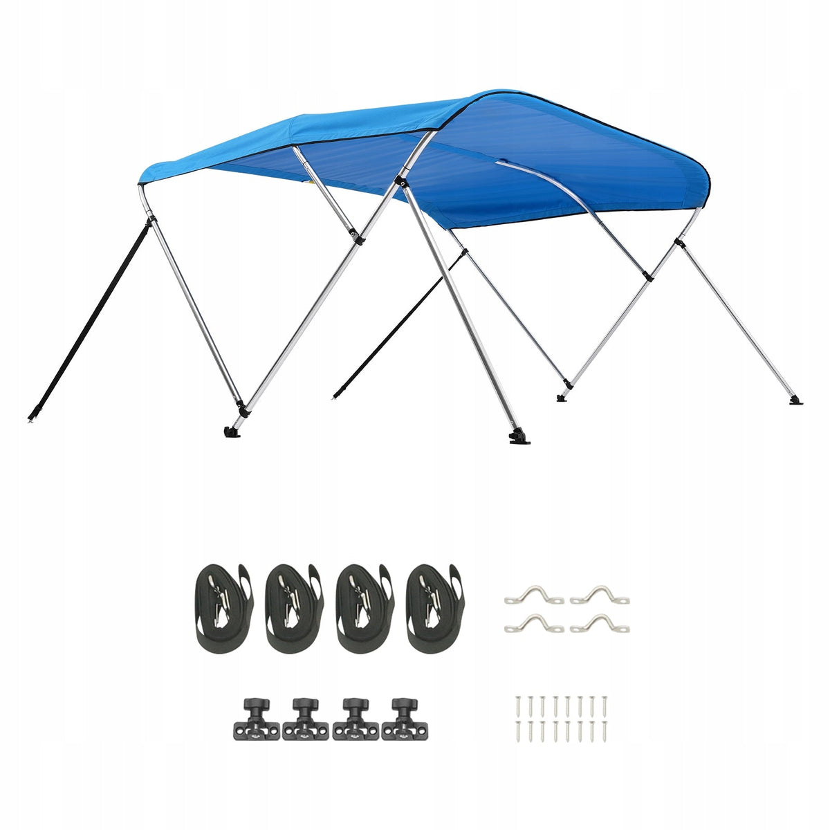 VEVOR BIMINI TOP BOAT COVER 3 ARCH 600D ALUMINUM WATERPROOF