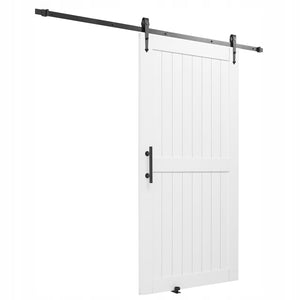VEVOR BARN SLIDING DOOR SYSTEM 1067X2134 MM WHITE PREMIUM MDF