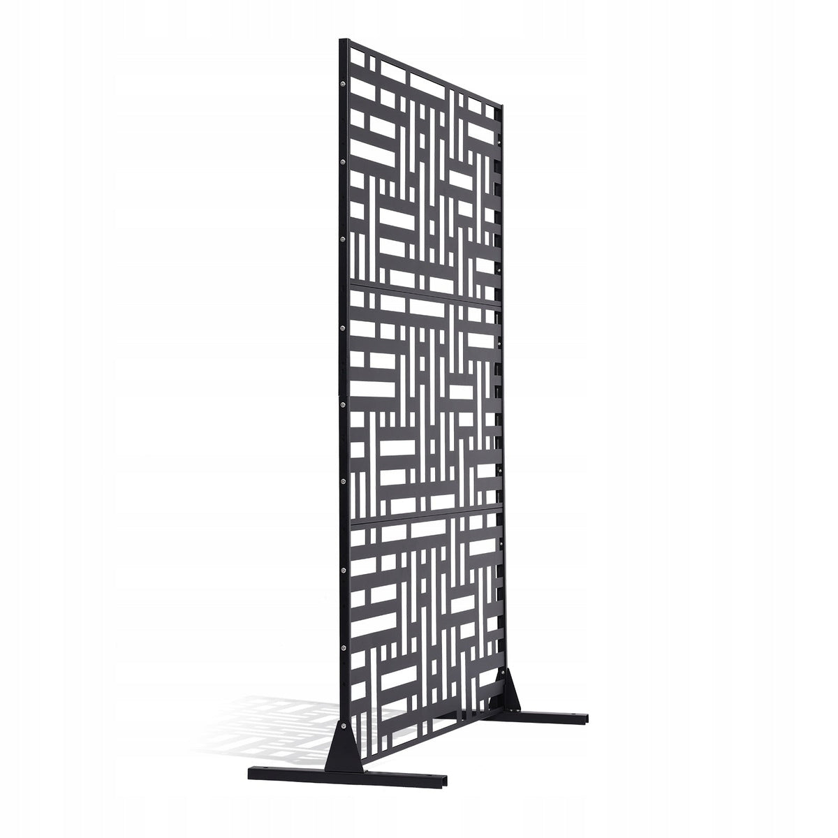 VEVOR METAL PRIVACY SCREEN 120X50.8X193CM STURDY OUTDOOR BLACK