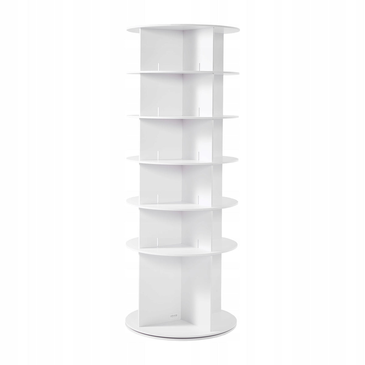 SOLID VEVOR 360 ROTATING SHOE RACK 6 TIERS FOR 24 PAIRS WHITE