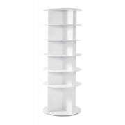 SOLID VEVOR 360 ROTATING SHOE RACK 6 TIERS FOR 24 PAIRS WHITE