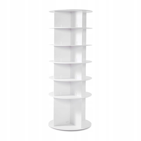 SOLID VEVOR 360 ROTATING SHOE RACK 6 TIERS FOR 24 PAIRS WHITE