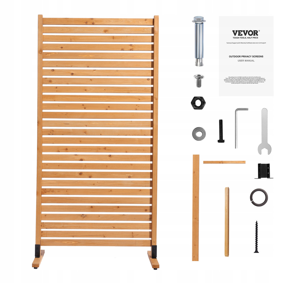 VEVOR Wooden Room Divider 91X63X187 CM Solid Top Quality