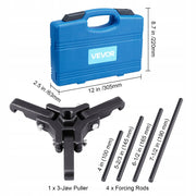 VEVOR ADJUSTABLE 3-JAW HARMONIC BALANCER PULLER WITH 4 RODS HEAVY DUTY