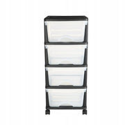 VEVOR CART WITH DRAWERS 4 DRAWERS 17L PLASTIC CABINET ON WHEELS STRONG