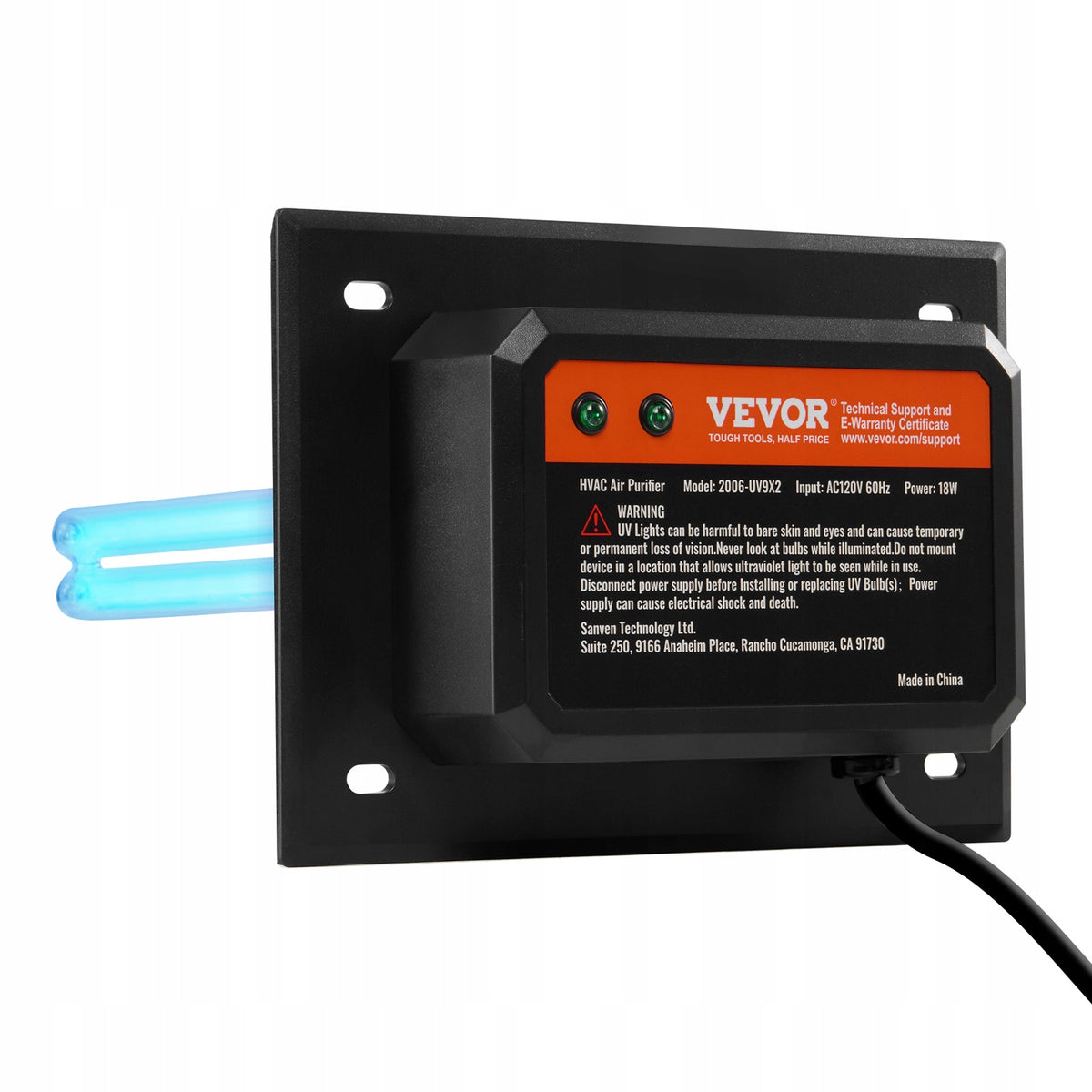 VEVOR HVAC UV UVC AIR PURIFIER 18W FOR AIR CONDITIONING WITH 2 BULBS
