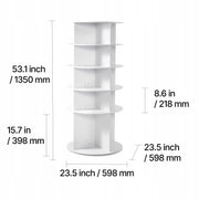 VEVOR 360 ROTATING 5-TIER SHOE RACK FOR 20 PAIRS WHITE STURDY