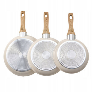 VEVOR 3-PIECE FRYING PAN SET 20 24 28 CM ALUMINUM STRONG