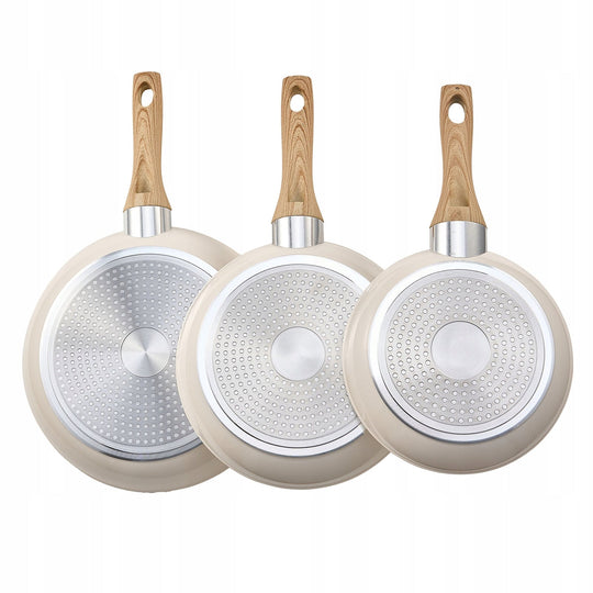 VEVOR 3-PIECE FRYING PAN SET 20 24 28 CM ALUMINUM STRONG
