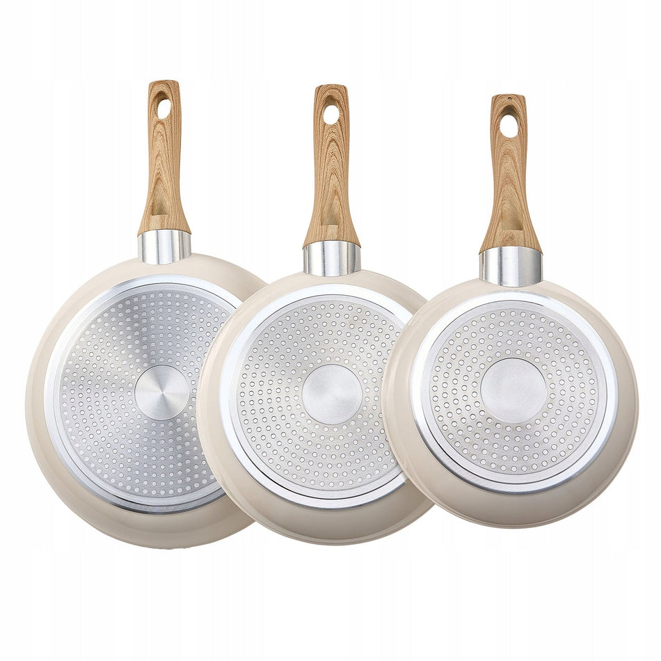 VEVOR 3-PIECE FRYING PAN SET 20 24 28 CM ALUMINUM STRONG
