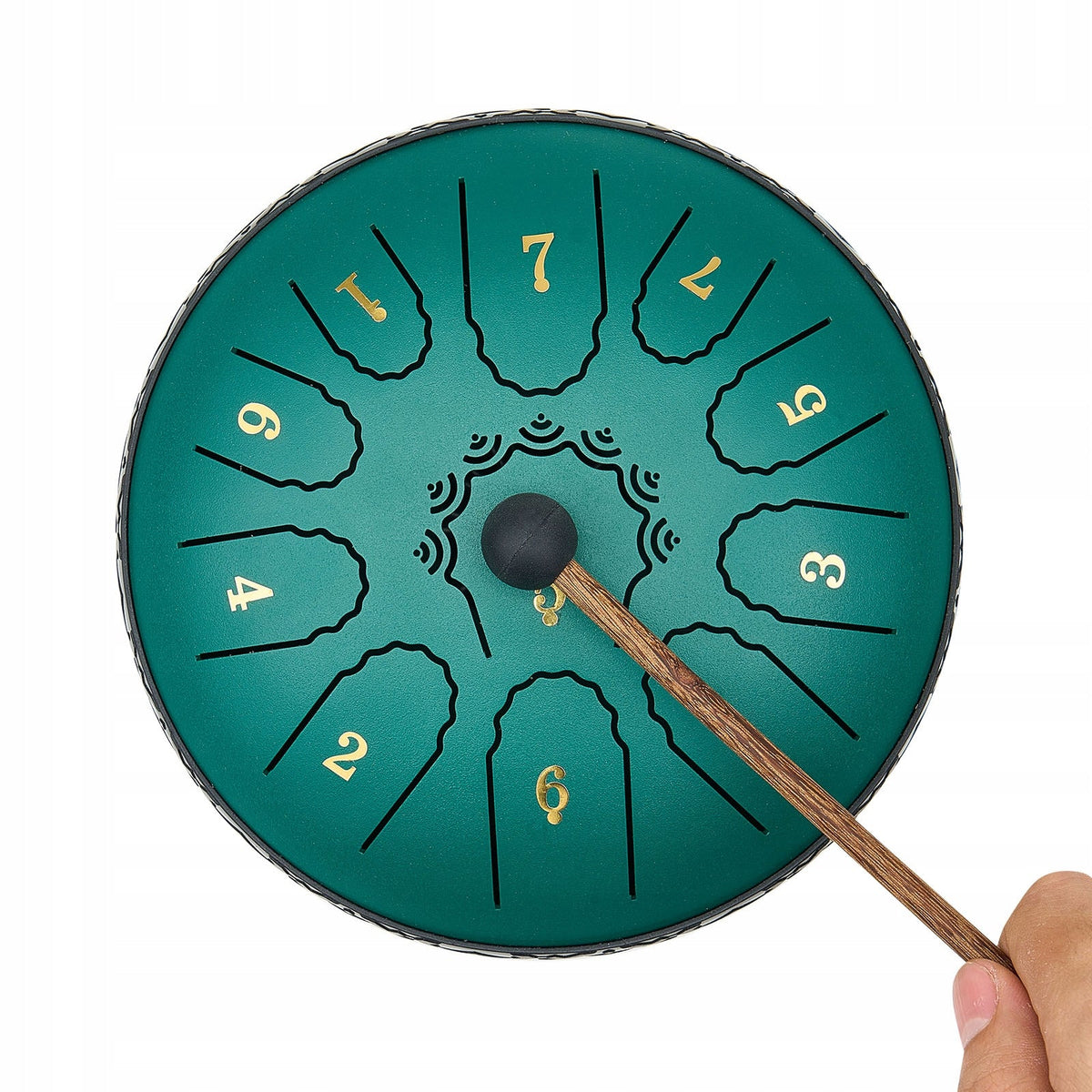 VEVOR 165mm 11-Note Steel Tongue Drum Rain Drum Strong Green