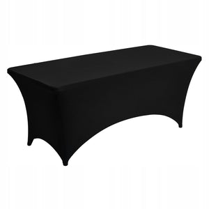 VEVOR 6 X ELASTIC SPANDEX TABLECLOTH BLACK RECTANGULAR FOR TABLE 183X76CM