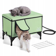 VEVOR RAISED HEATED CAT HOUSE WATERPROOF STURDY WITH CUSHION