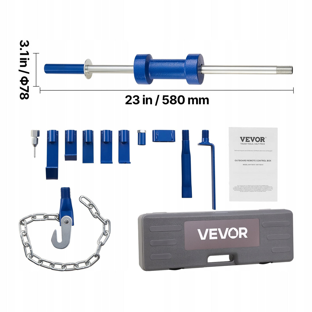 VEVOR DENT REPAIR KIT 5.9KG 14-IN-1 SLIDE HAMMER CASE
